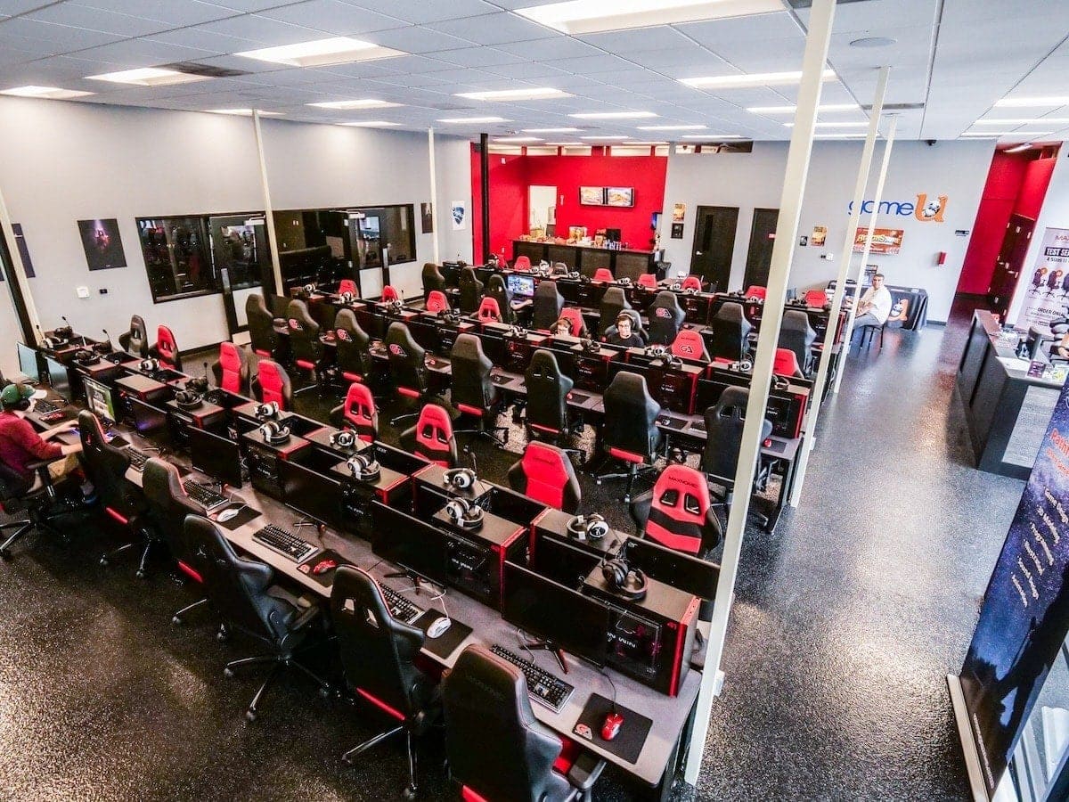 A gaming computer room built by Riverstone Construction.